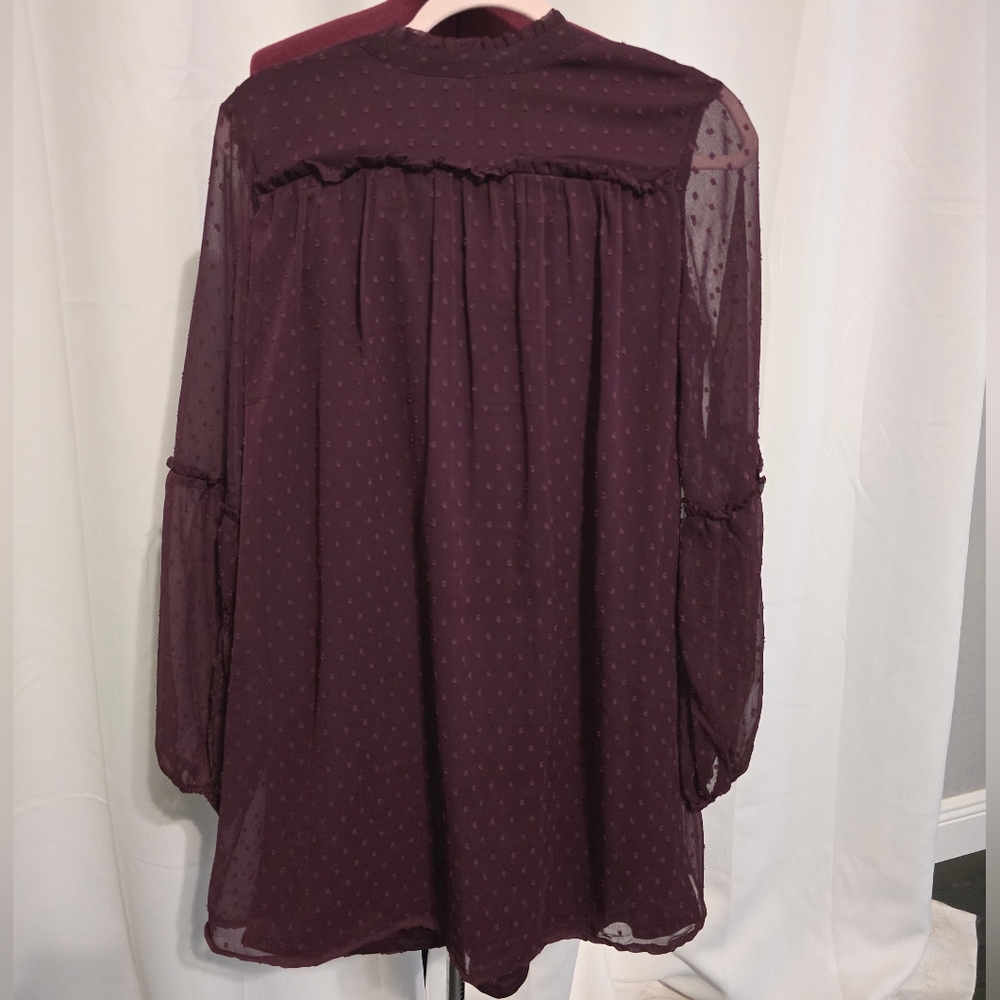 NWT Japna Plum Polka Dot Mini Dress